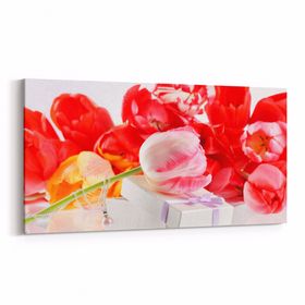 Olla 11615YD Çiçek Görseli Yatay Dar 60x30 cm Kanvas Tablo