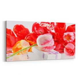 Olla 11615YD Çiçek Görseli Yatay Dar 60x30 cm Kanvas Tablo
