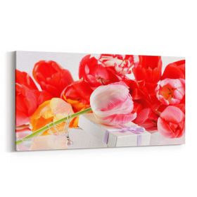 Olla 11615YD Çiçek Görseli Yatay Dar 60x30 cm Kanvas Tablo