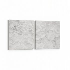 Olla 11618K2Y Çiçek Görseli Kare 2 Parça Yatay 65x30 cm Kanvas Tablo