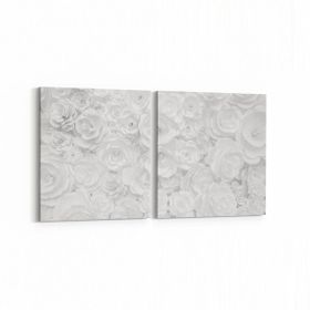 Olla 11618K2Y Çiçek Görseli Kare 2 Parça Yatay 65x30 cm Kanvas Tablo