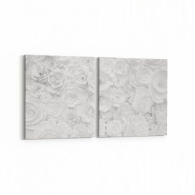 Olla 11618K2Y Çiçek Görseli Kare 2 Parça Yatay 65x30 cm Kanvas Tablo