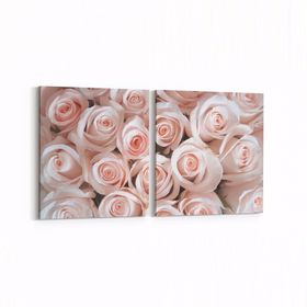 Olla 11620K2Y Çiçek Görseli Kare 2 Parça Yatay 65x30 cm Kanvas Tablo