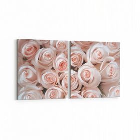 Olla 11620K2Y Çiçek Görseli Kare 2 Parça Yatay 65x30 cm Kanvas Tablo