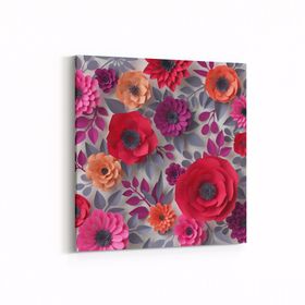 Olla 11621K Çiçek Görseli Kare 25x25 cm Kanvas Tablo