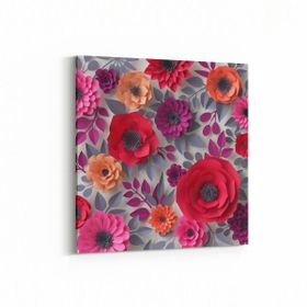 Olla 11621K Çiçek Görseli Kare 25x25 cm Kanvas Tablo