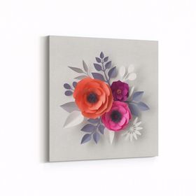 Olla 11622K Çiçek Görseli Kare 25x25 cm Kanvas Tablo