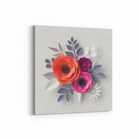 Olla 11622K Çiçek Görseli Kare 25x25 cm Kanvas Tablo