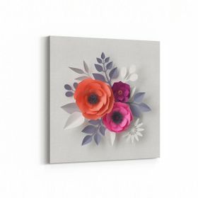 Olla 11622K Çiçek Görseli Kare 25x25 cm Kanvas Tablo