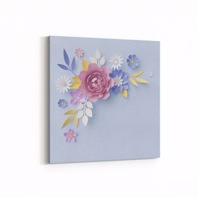 Olla 11623K Çiçek Görseli Kare 25x25 cm Kanvas Tablo