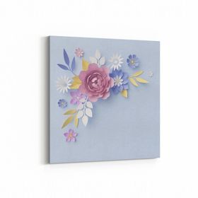 Olla 11623K Çiçek Görseli Kare 25x25 cm Kanvas Tablo