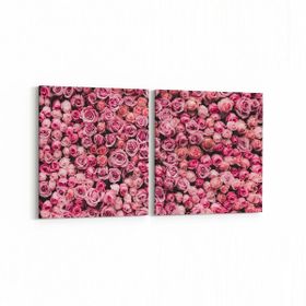 Olla 11627K2Y Çiçek Görseli Kare 2 Parça Yatay 65x30 cm Kanvas Tablo