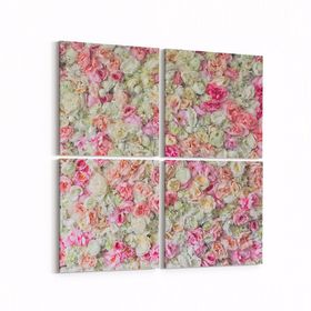 Olla 11631K4 Çiçek Görseli Kare 4 Parça 65x65 cm Kanvas Tablo