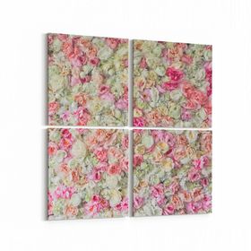 Olla 11631K4 Çiçek Görseli Kare 4 Parça 65x65 cm Kanvas Tablo