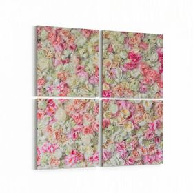 Olla 11631K4 Çiçek Görseli Kare 4 Parça 65x65 cm Kanvas Tablo