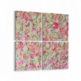 Olla 11631K4 Çiçek Görseli Kare 4 Parça 65x65 cm Kanvas Tablo