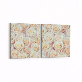 Olla 11632K2Y Çiçek Görseli Kare 2 Parça Yatay 65x30 cm Kanvas Tablo