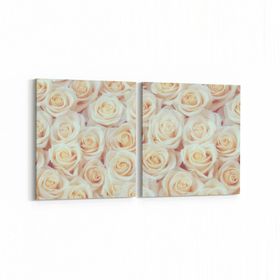 Olla 11632K2Y Çiçek Görseli Kare 2 Parça Yatay 65x30 cm Kanvas Tablo