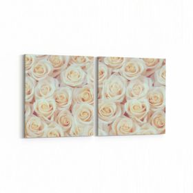 Olla 11632K2Y Çiçek Görseli Kare 2 Parça Yatay 65x30 cm Kanvas Tablo
