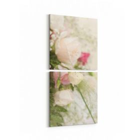 Olla 11636K2D Çiçek Görseli Kare 2 Parça Dikey 30x65 cm Kanvas Tablo