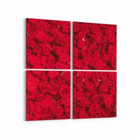 Olla 11639K4 Çiçek Görseli Kare 4lü 65x65 cm Kanvas Tablo
