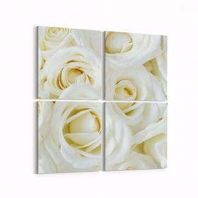 Olla 11646K4 Çiçek Görseli Kare 4 Parça 65x65 cm Kanvas Tablo