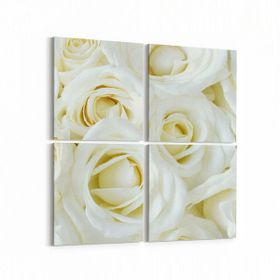 Olla 11646K4 Çiçek Görseli Kare 4 Parça 65x65 cm Kanvas Tablo