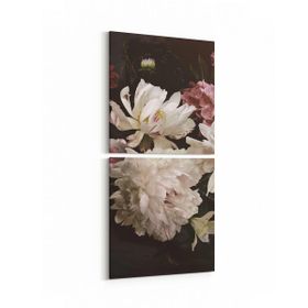 Olla 11764K2D Çiçek Görseli Kare 2 Parça Dikey 30x65 cm Kanvas Tablo