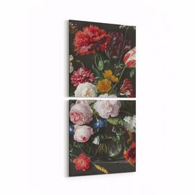 Olla 11765K2D Çiçek Görseli Kare 2 Parça Dikey 30x65 cm Kanvas Tablo