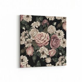 Olla 11771K Çiçek Görseli Kare 25x25 cm Kanvas Tablo