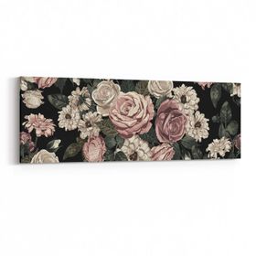 Olla 11771YI Çiçek Görseli Yatay İnce 90x30 cm Kanvas Tablo