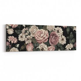 Olla 11771YI Çiçek Görseli Yatay İnce 90x30 cm Kanvas Tablo