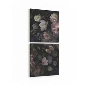 Olla 11775K2D Çiçek Görseli Kare 2 Parça Dikey 30x65 cm Kanvas Tablo