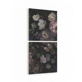 Olla 11775K2D Çiçek Görseli Kare 2 Parça Dikey 30x65 cm Kanvas Tablo
