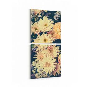 Olla 11778K2D Çiçek Görseli Kare 2 Parça Dikey 30x65 cm Kanvas Tablo
