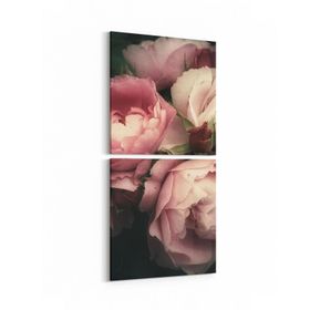 Olla 11779K2D Çiçek Görseli Kare 2 Parça Dikey 30x65 cm Kanvas Tablo