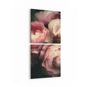 Olla 11779K2D Çiçek Görseli Kare 2 Parça Dikey 30x65 cm Kanvas Tablo