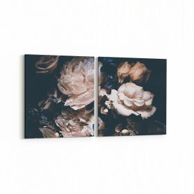 Olla 11784K2Y Çiçek Görseli Kare 2 Parça Yatay 65x30 cm Kanvas Tablo