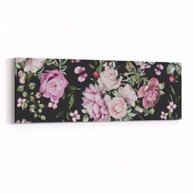 Olla 11786YI Çiçek Görseli Yatay İnce 90x30 cm Kanvas Tablo