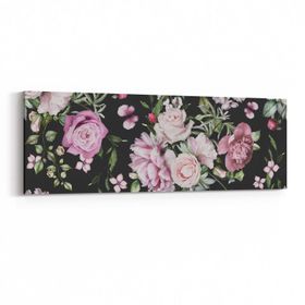 Olla 11786YI Çiçek Görseli Yatay İnce 90x30 cm Kanvas Tablo