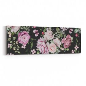 Olla 11786YI Çiçek Görseli Yatay İnce 90x30 cm Kanvas Tablo