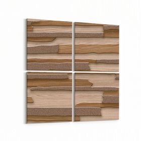 Olla 11972K4 Ahşap Desen Görseli Kare 4 Parça 65x65 cm Kanvas Tablo