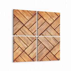 Olla 11974K4 Ahşap Desen Görseli Kare 4 Parça 65x65 cm Kanvas Tablo