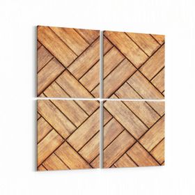 Olla 11974K4 Ahşap Desen Görseli Kare 4 Parça 65x65 cm Kanvas Tablo