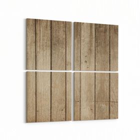 Olla 11978K4 Ahşap Desen Görseli Kare 4 Parça 65x65 cm Kanvas Tablo