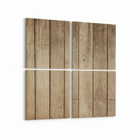 Olla 11978K4 Ahşap Desen Görseli Kare 4 Parça 65x65 cm Kanvas Tablo