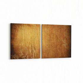 Olla 11986K2Y Ahşap Desen Görseli Kare 2 Parça Yatay 65x30 cm Kanvas Tablo