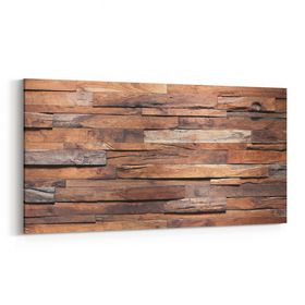Olla 11993YD Ahşap Desen Görseli Yatay Dar 60x30 cm Kanvas Tablo