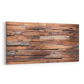 Olla 11993YD Ahşap Desen Görseli Yatay Dar 60x30 cm Kanvas Tablo