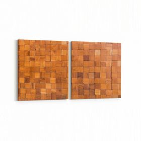 Olla 12000K2Y Ahşap Desen Görseli Kare 2 Parça Yatay 65x30 cm Kanvas Tablo